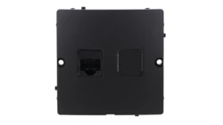 Simon Basic Gniazdo komputerowe RJ45 pojedyncze, kategoria 5e (moduł). Montaż gniazda na wkręty do puszki czarny BMF51.02/49