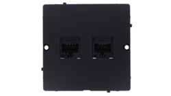 Simon Basic Gniazdo komputerowe RJ45 podwójne kategoria 5e (moduł). Montaż gniazda na wkręty do puszki czarny BMF52.02/49