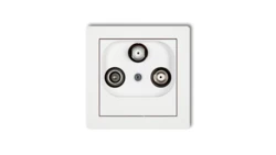 DECO Mechanizm gniazda abonenckiego 2 wyjścia SAT + TV, biały mat 25DGSN