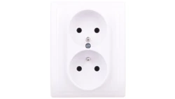 KOS66 Gniazdo podwójne z/u kompletne białe 660436