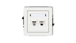 DECO Mechanizm gniazda telefonicznego pojedynczego 1xRJ11 + komputerowego pojedynczego 1xRJ45, kat. 5e, 8-stykowy 25DGTK