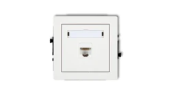 DECO Mechanizm gniazda komputerowego pojedynczego 1xRJ45, kat. 5e, ekranowane, 8-stykowy, biały mat 25DGK-1e