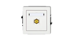 DECO Mechanizm gniazda pojedynczego RCA (typu cinch - żółty, pozłacany), biały mat 25DGRCA-1
