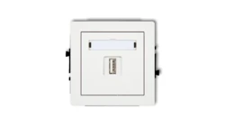 DECO Mechanizm ładowarki USB pojedynczej, 5V, 1A, biały mat 25DCUSB-1