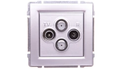KOS66 Gniazdo antenowe podwójne TV/SAT/SAT aluminium 664078