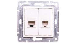 VENA Gniazdo teleinformatyczne RJ45 kat.5e nieekranowane + RJ11 białe 510469
