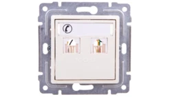 VENA Gniazdo telefoniczne podwójne 2xRJ11 krem 510364