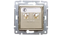 VENA Gniazdo telefoniczne podwójne 2xRJ11 satyna 515064