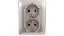 DANTE Gniazdo podwójne kompletne z/u inox 454136