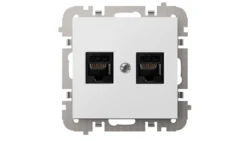 SANTRA gniazdo komputerowe 2x RJ45 bez ramki podtynkowe biały 4149-10