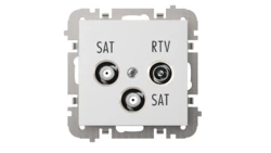 SANTRA Gniazdo antenowe R-TV-2xSAT końcowe bez ramki podtynkowe biały 4160-10