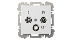 SANTRA Gniazdo antenowe R-TV-SAT końcowe bez ramki podtynkowe biały 4153-10