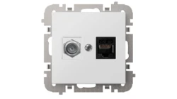 SANTRA gniazdo komputerowe RJ45+FF bez ramki podtynkowe biały 4190-10
