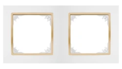 SANTRA ramka podwójna biały/złoty 4172-27