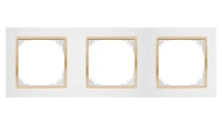 SANTRA ramka potrójna biały/złoty 4173-27