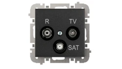 SANTRA Gniazdo antenowe R-TV-SAT końcowe bez ramki podtynkowe czarny 4153-19