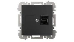 SANTRA gniazdo 1xkomputerowe RJ45 bez ramki podtynkowe czarny 4148-19