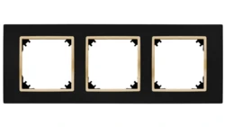 SANTRA ramka potrójna czarny/złoty 4173-47