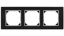 SANTRA ramka potrójna czarny/chrom 4173-46