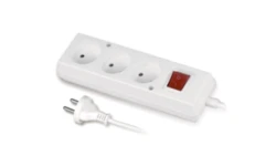 Przedłużacz z wyłącznikiem 3-gniazda b/u 10A 3m /OMY 2x1/ biały PS-360WS T-106060