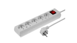 Przedłużacz z wyłącznikiem 5-gniazd z/u 10A 1,5m /OMY 3x1/ biały PS-570WS T-106000