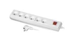 Przedłużacz z wyłącznikiem 6-gniazd z/u 10A 1,5m /OMY 3x1/ biały PS-670WS T-106190