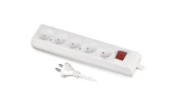 Przedłużacz z wyłącznikiem 5-gniazd b/u 10A 5m /OMY 2x1/ biały PS-560WS T-105990