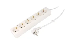 Przedłużacz 6-gniazd z/u Schuko 16A 3m /H05VV-F 3x1,5/ biały PS-670S T-974870