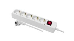 Przedłużacz z wyłącznikiem 5-gniazd z/u Schuko 16A 3m /H05VV-F 3x1,5/ biały PS-570S WS T-974240