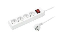 Przedłużacz z wyłącznikiem 4-gniazda z/u 16A 10m /OMY 3x1,5/ biały PS-470WS T-973290