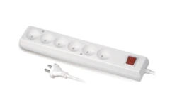 Przedłużacz z wyłącznikiem 6-gniazd b/u 10A 1,5m /OMY 2x1/ biały PS-660WS T-109060