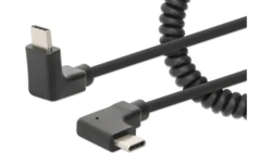 Kabel spiralny kątowy USB-C 60W/3A do Szybkiego Bezpiecznego Ładowania