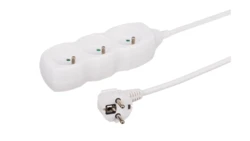 Przedłużacz 3-gniazdowy, 3m biały, 3x1,0mm OWY 34330