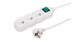 Przedłużacz 3-gniazdowy, 5m biały, z wyłącznikiem, 3x1,0mm OWY 35350