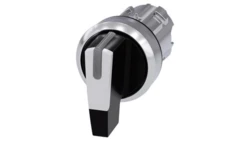 Przełącznik długie pióro 3 pozycyjny 22mm bez samopowrotu możl podświetlenie czarny/biały metal SIRIUS ACT 3SU1052-2CL60-0AA0