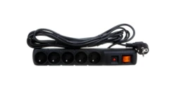 Przedłużacz przeciwprzepięciowy 5-gniazd z/u ACAR F5 5m czarny