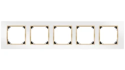 VESTRA ramka pięciokrotna IP20 biały/złoty 3875-27