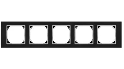 SANTRA ramka pięciokrotna IP20 czarny/chrom 4175-46