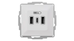 VESTRA ładowarka USB 2xA+C biały 3808-10