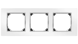 VESTRA ramka potrójna biały/chrom 3873-26