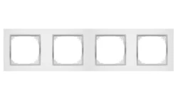 SANTRA ramka czterokrotna IP20 biały/chrom 4174-26