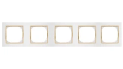 SANTRA ramka pięciokrotna IP20 biały/złoty 4175-27