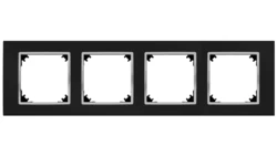SANTRA ramka czterokrotna IP20 czarny/chrom 4174-46