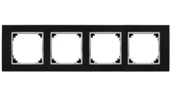VESTRA ramka czterokrotna czarny/chrom 3874-46