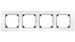 VESTRA ramka czterokrotna biały/chrom 3874-26