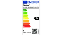 Żarówka LED E14 IQ-LED G45E14 3,4W-CW 470lm 6500K barwa zimna Ra90 3 lata Gwarancji kulka 36690