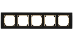 VESTRA ramka pięciokrotna IP20 czarny/złoty 3875-47