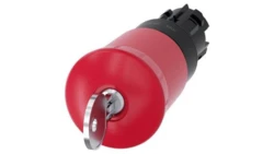Przycisk bezpieczeństwa 22mm z zamkiem Siemens SMS1 tworzywo czerwony 40mm 2 klucze IP69k SIRIUS ACT 3SU1000-1HT20-0AA0