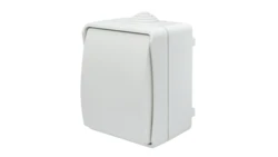 Łącznik pojedynczy uniwersalny natynkowy z klapką Aqua Plus IP54 biały 40220