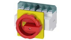 Rozłącznik główny/awaryjny 6P 63A 22kW AC23A 400V montaż tablicowy pokrętło żółto-czerwone 4 otwory 3LD2504-3VK53